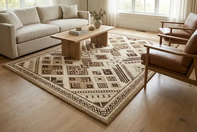Luxury residential living room carpet